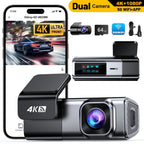 Odrey Car Dash Cam Front and Rear, Dashcam 4K Front and 1080P Rear Camera with 5G WiFi 64GB Card, Dash Camera for Cars with G-Sensor 24H Parking mode