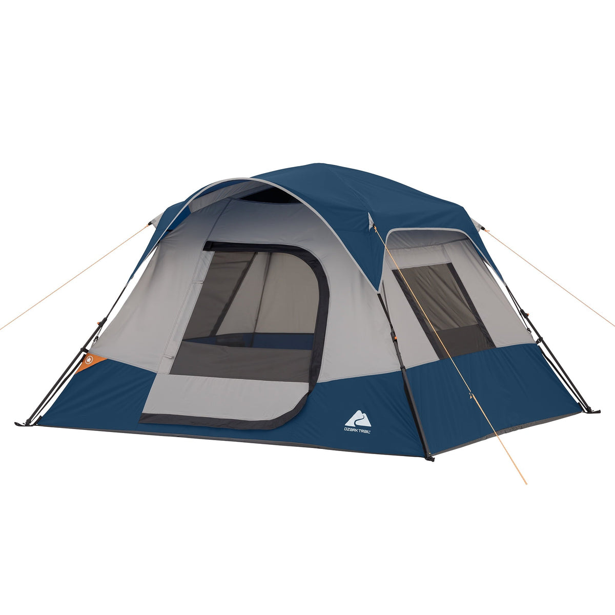 Ozark Trail 4 Person Instant Cabin Tent, 8 ft x 7 ft x 54 in, Recycled Materials, Blue