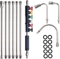 Pressure Washer Extension Wand, 10 Pack Power Washer Lance with 6 Atomization Nozzle Tips,1 Gutter Cleaner Attachment Curved Rod, 1/4" Quick Connect