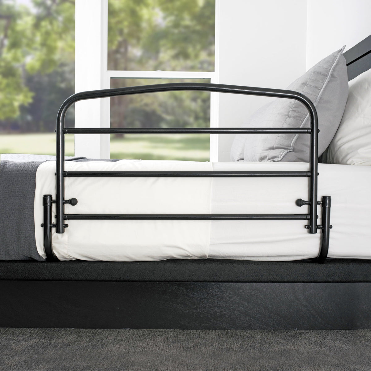 Stander 30 inch Safety Bed Rail, Folding Guardrail for Adults, Seniors, and Elderly, Bedside Stand Assist Bar, Fits King, Queen, Full, and Twin Beds