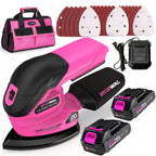 Starwal 20V Cordless Detail Sander - 12000 RPM Electric Hand Sander, Compact Palm Sander for Tight Spaces Woodworking, 2*2.0Ah Batteries and Charger