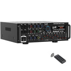Sunbuck 2000W Bluetooth 5.0 HiFi Stereo Receiver, Karaoke Power Amplifier with FM USB SD AUX Remote, Home Theater Audio System for Speakers