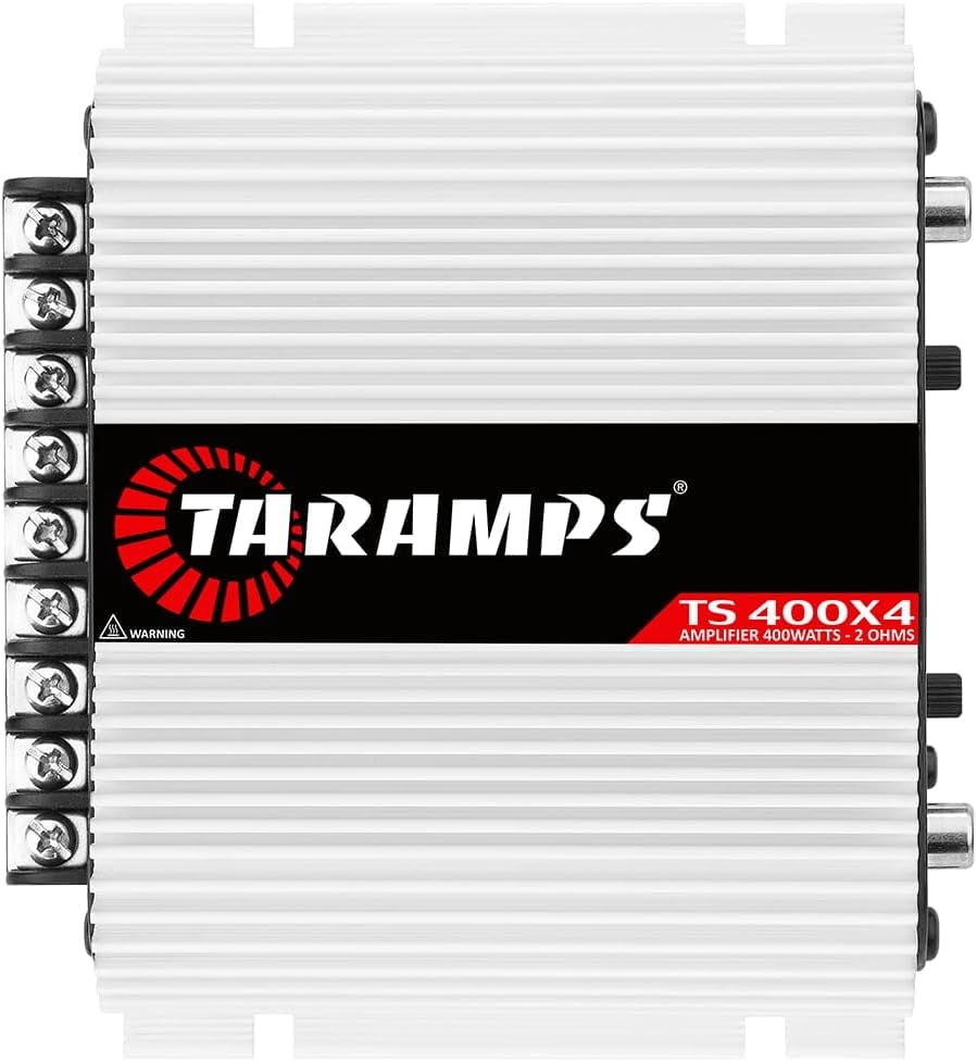 Taramps TS 400x4 400 watts RMS 4 Channels Full Range Car Audio Amplifier, 2 Bridged Channels, RCA Input Class D, Output Power, Multichannel Amplifier