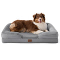 U by Bedsure Orthopedic Dog Bed for Large Dogs with Waterproof Washable Cover, Egg Crate Foam Dog Couch, Bolster Sides, Non-Skid, Gray, 35"