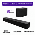 ULTIMEA Sound Bar With Wireless Subwoofer, 240W, App Control, BassMX & VoiceMX, Soundbar for Smart TV, Bluetooth 6.0, HDMI, Optical, Poseidon R3T