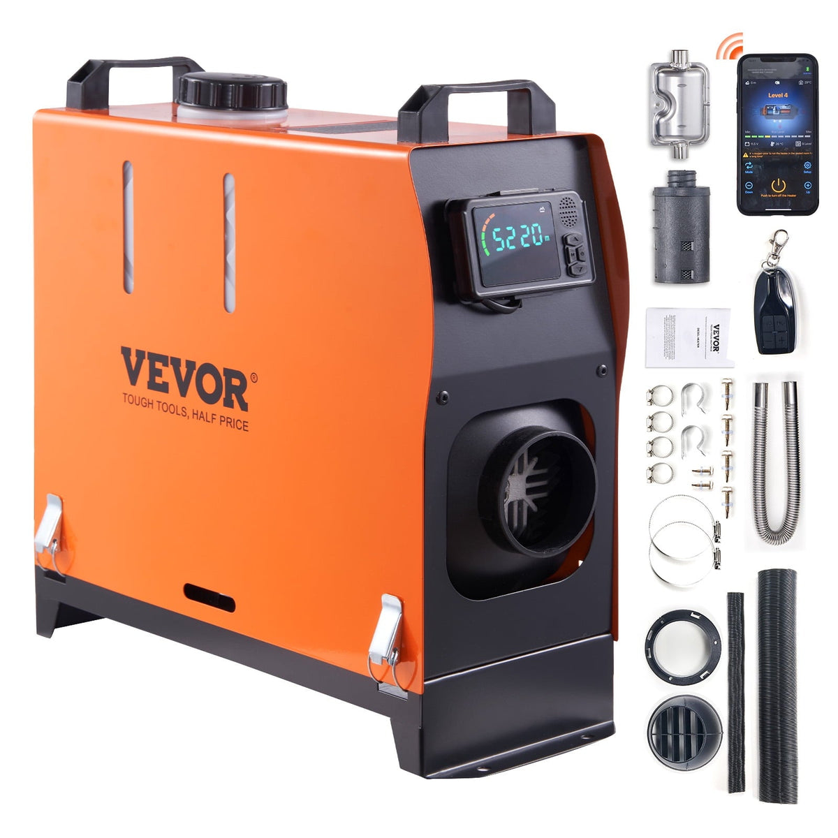 VEVOR Diesel Air Heater All-in-one 12V 8KW Bluetooth App LCD for Car RV Indoors