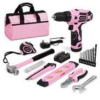 WORKPRO 12V Cordless Drill Driver Kit, Power Tool Kit for Home, 61-Piece Hand Tool Set, 14-inch Storage Bag, 1.5Ah Lithium-ion Battery & Charger