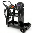 Welding Cart, 3-Tier Welder Cart Heavy Duty with 400 Lbs Weight Capacity, 360° Swivel Wheels, Tank Storage Safety Chains, Rolling MIG Welder Cart for
