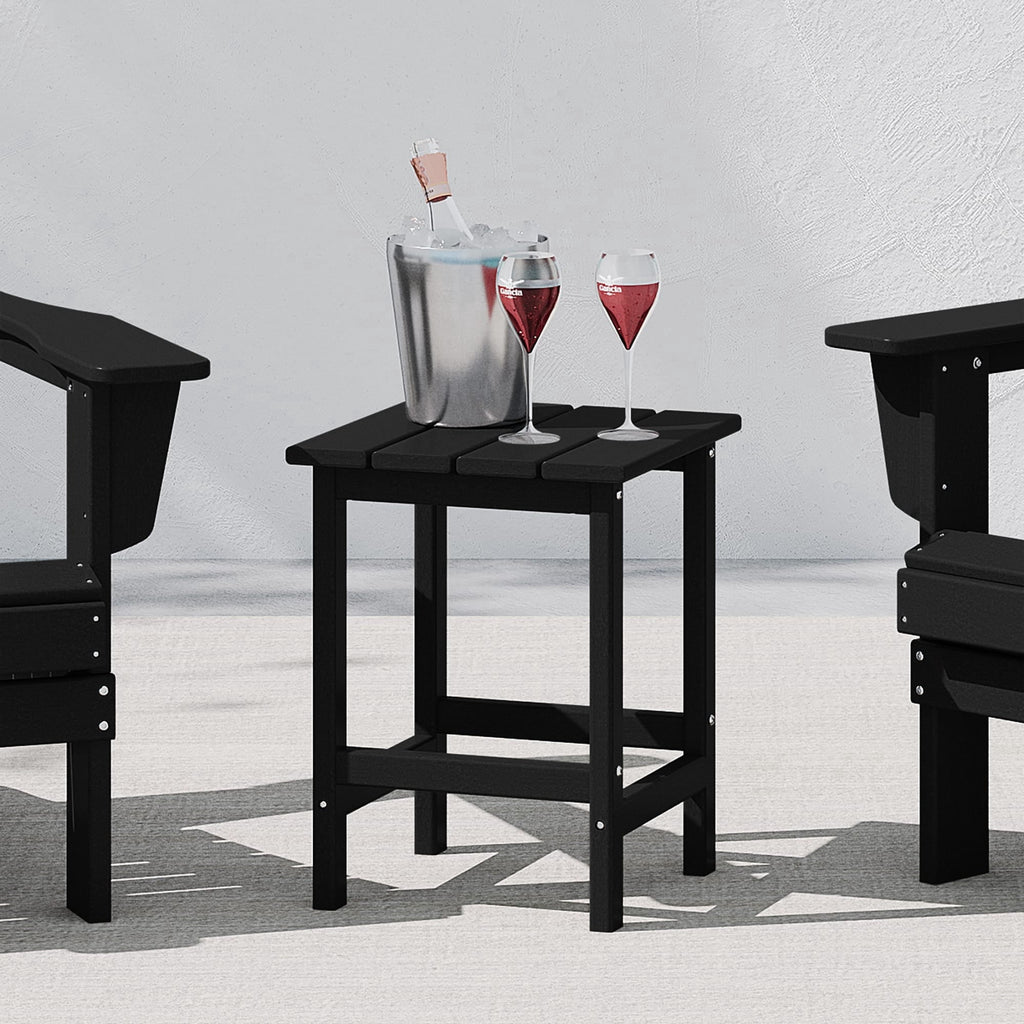 WestinTrends Outdoor Side Table, All Weather Poly Lumber Adirondack Small Patio Table Square End Table for Pool Balcony Deck Porch Lawn Backyard