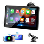 Wireless Apple Carplay Screen for Car, 7" HD Touch Screen Portable Car Stereo for Carplay & Android Auto, Pantalla Para Carros with Bluetooth, AUX