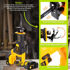 21V Brushless Reciprocating Saw,2×4.0Ah Battery Cordless Power Sawzaw 28mm 3500 SPM High-Performance Saws with 12 Saw Blades, Recíproca for Heavy