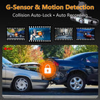 4-Channel Dash Cam with 1080P Front, Inside & Rear Cameras, Night Vision, HDR, G-Sensor, Loop Recording & 24HR Parking Mode