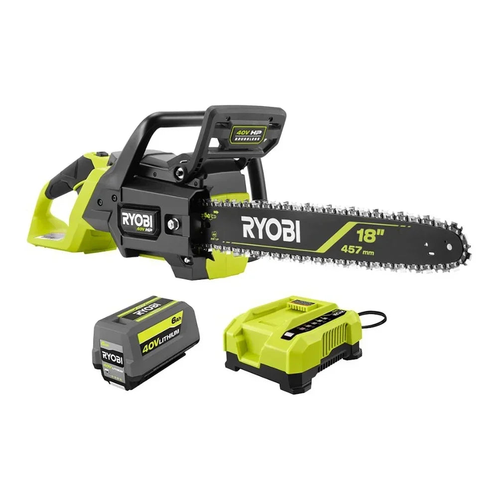 RYOBI 40V HP Brushless 18" Chainsaw Kit - Over 90 Cuts per Charge