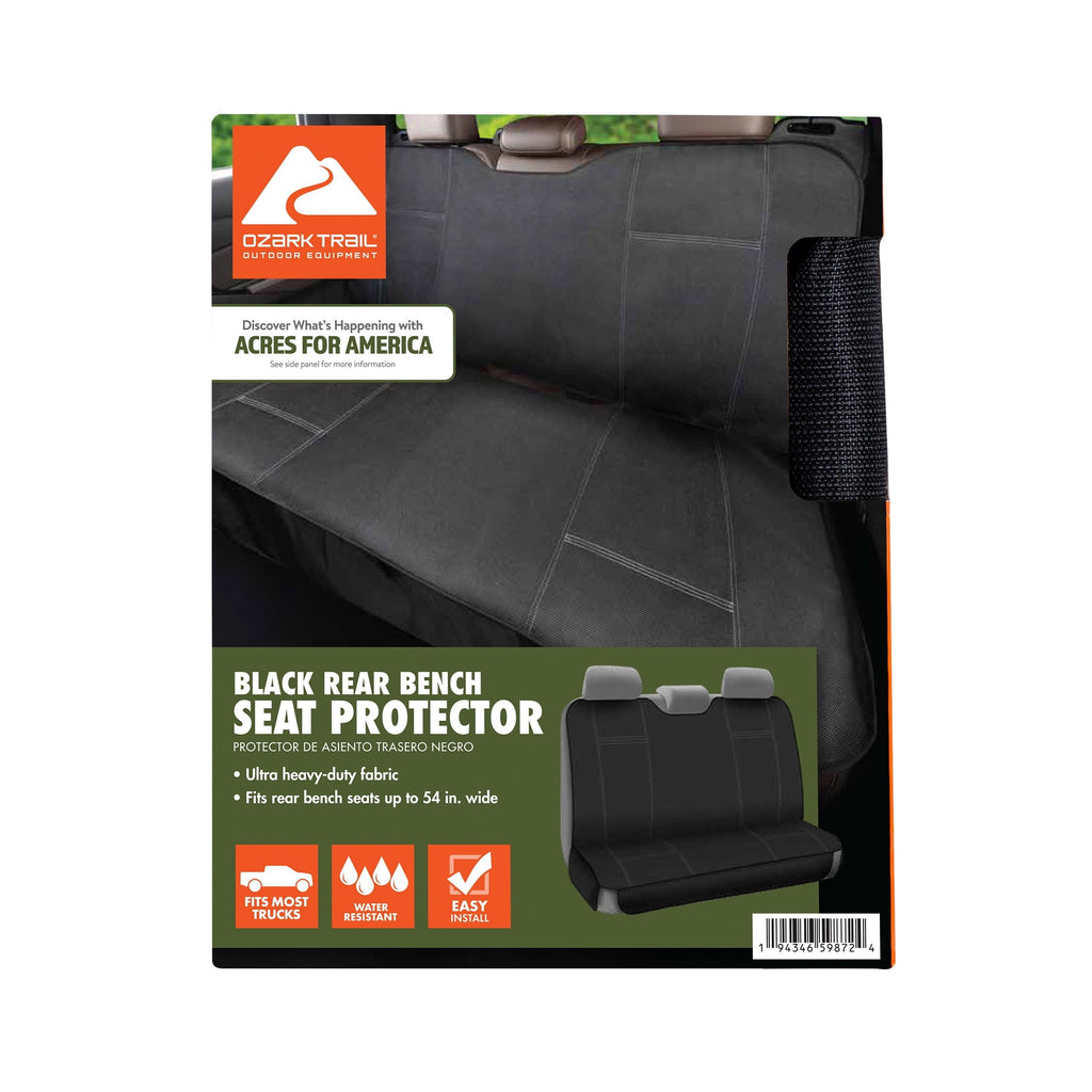 Ozark Trail Heavy Duty Rear Bench Seat Cover, Black