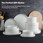 Vesteel 16 Pieces Dinnerware Sets, Premium Stoneware Dishes Set for 4, Speckled Plates and Bowls Set for Home Restaurant, Microwave and Dishwasher