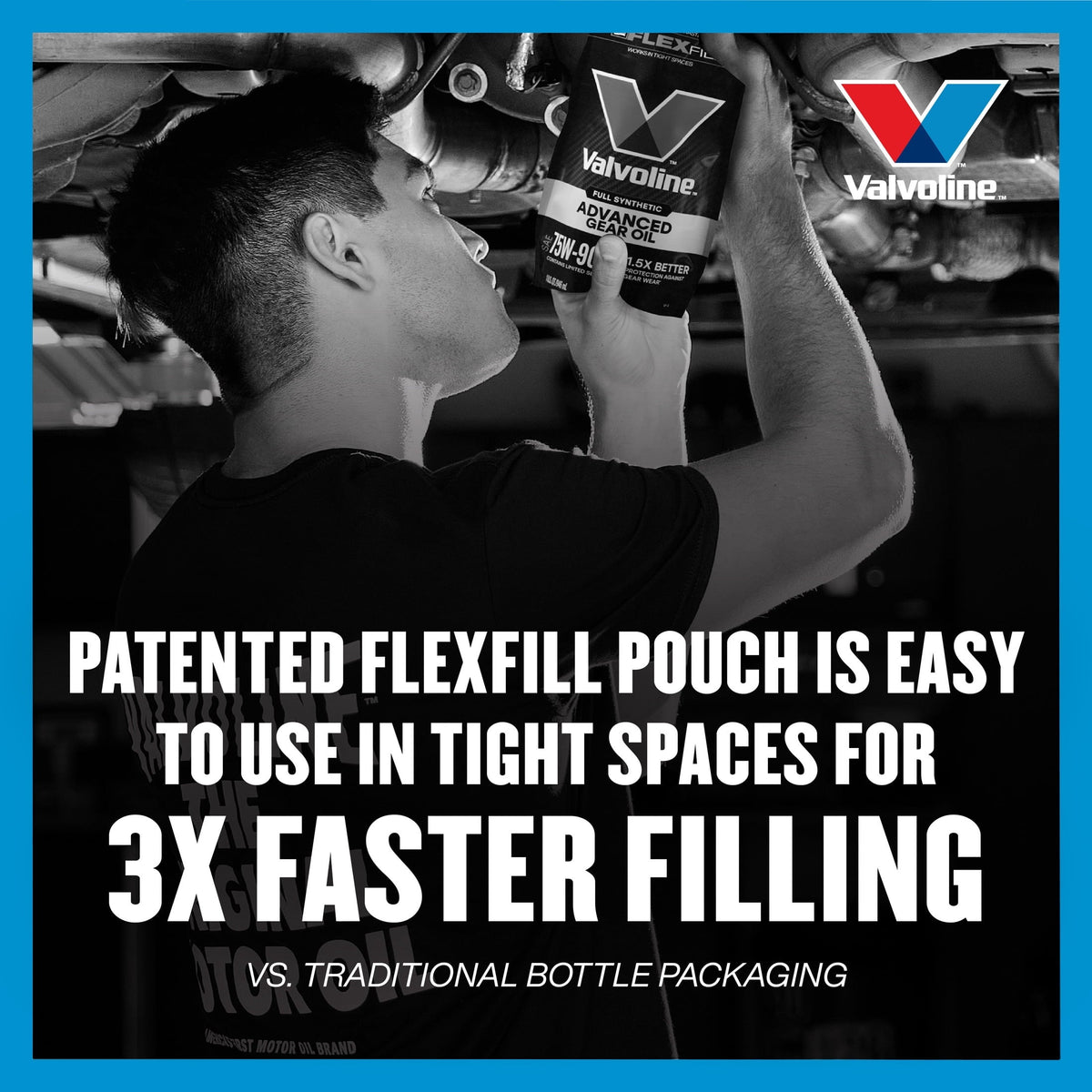 5 pack) Valvoline FlexFill Advanced Full Synthetic 75W-90 Gear Oil 1 Quart Pouch