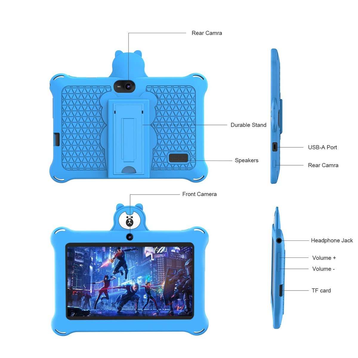Kids Tablet 7 inch 32GB WiFi Android 13 Tablet For Kids| Bluetooth | Parental Control | Pre-Installed Learning Tablet Apps for Toddlers Children