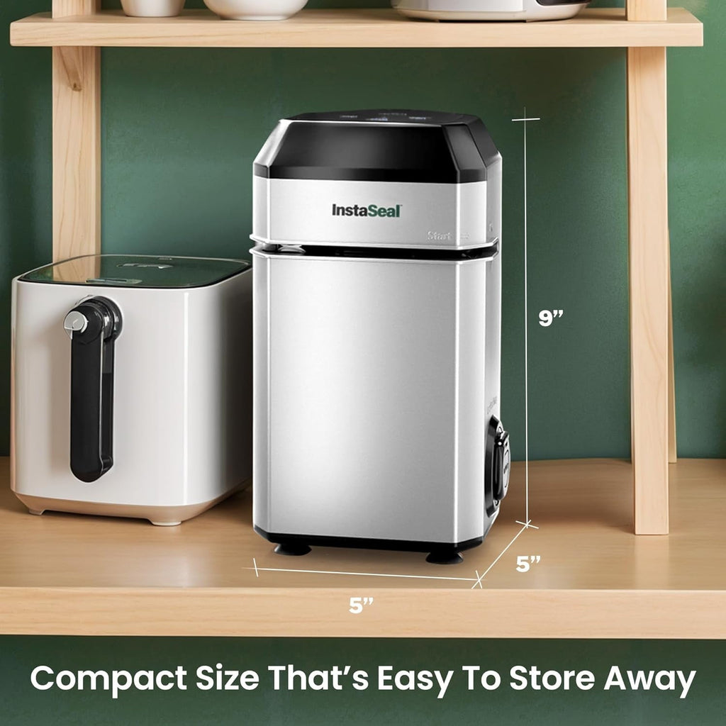 InstaSeal Food Vacuum Sealer Machine, Upright Vacuum Sealer Machine Allows to Vacuum Seal Liquids, Food Sealer, Keeps Food Fresh Longer As Seen on TV
