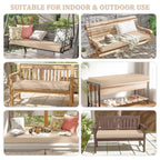 Kimunuk 42" x 18" x 3.5" Bench Cushions for Outdoor Furniture, Waterproof Porch Swing Cushion Seat Patio Chair Replacement Pads with Ties, Sand