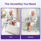 Kekoy Tub Transfer Bench for Bathtub and Showers, Adjustable Shower Bench, Bath Shower Chair Seat 400LBs for Elderly, Adults and Disabled