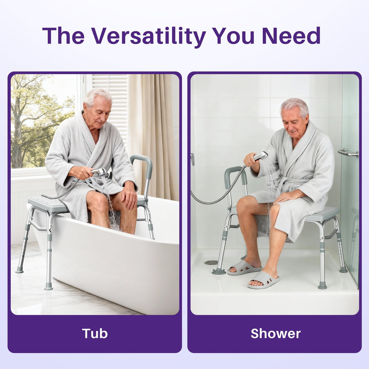 Kekoy Tub Transfer Bench for Bathtub and Showers, Adjustable Shower Bench, Bath Shower Chair Seat 400LBs for Elderly, Adults and Disabled