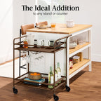 Best Choice Products 2-Tier Rolling Bar Cart Indoor/Outdoor w/ Storage Shelves, Wine Rack, Lockable Wheels - Brown