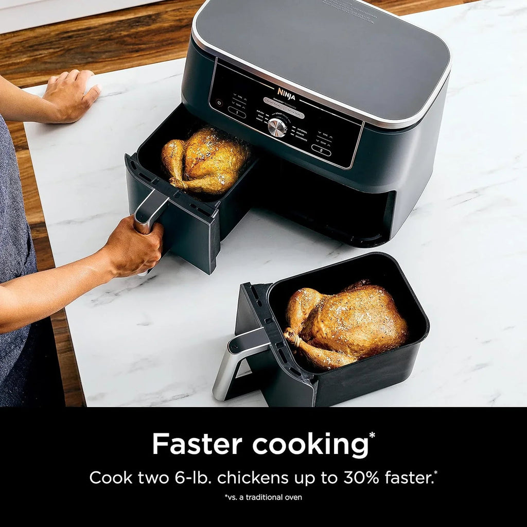 Ninja Foodi 10 QT 6-in-1 DualZone Smart XL Air Fryer, 2 Independent 5 QT Baskets, Grey - DZ550