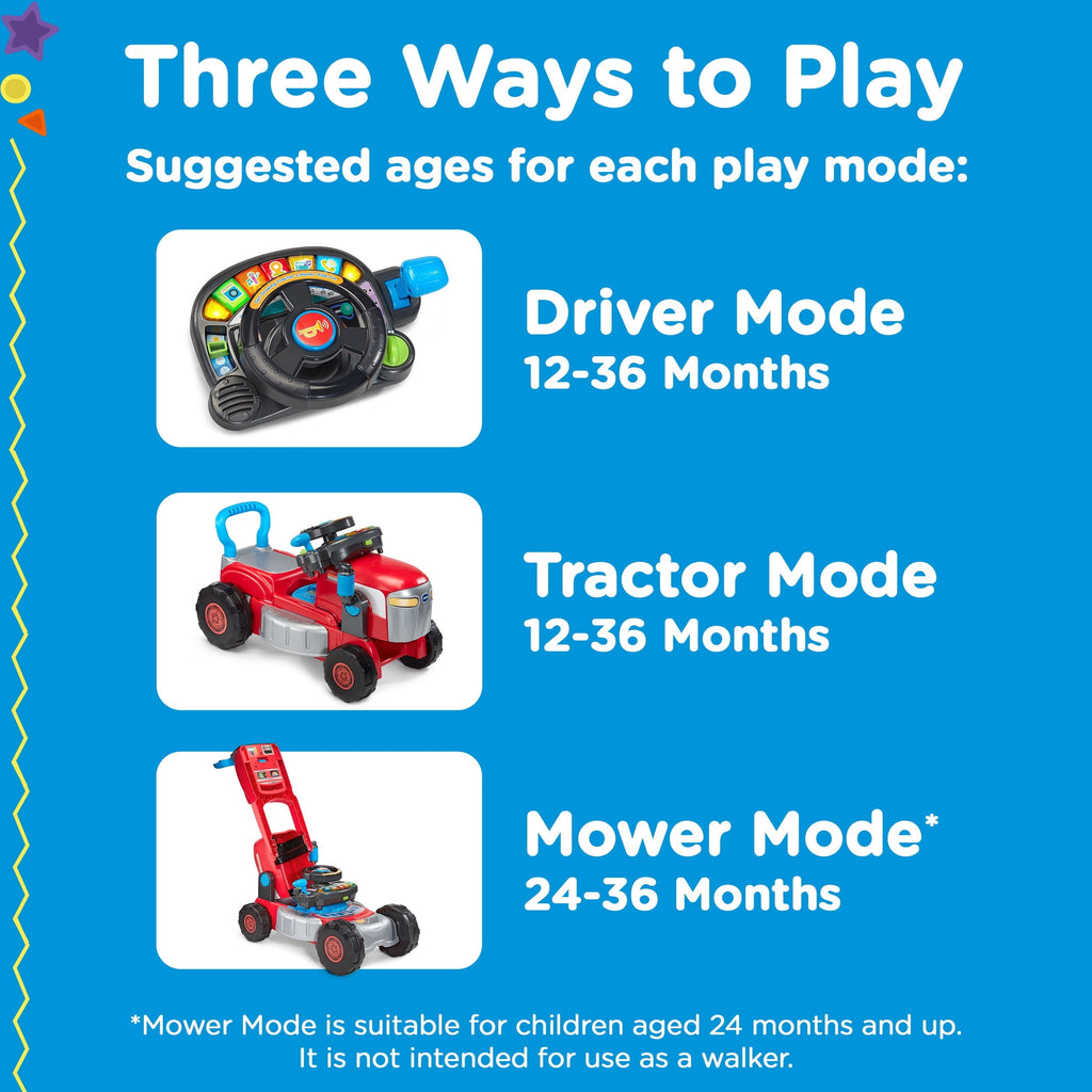 VTech Get Growing Tractor & Mower Ride-On Baby and Toddler Toys