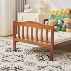 Ktaxon Baby Toddler Bed Solid Wood Bedroom Furniture with Safety Rails Espresso