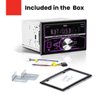 BOSS Audio Systems 820BRGB Car Stereo - Double Din, Bluetooth, No CD DVD Player, AM/FM Radio Receiver, Multi Color Illumination, Wireless Remote