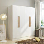 FUFU&GAGA Freestanding Solid Wood Wardrobe Closet With Storage Shelves