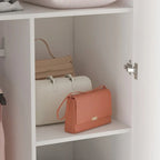 FUFU&GAGA Freestanding Solid Wood Wardrobe Closet With Storage Shelves