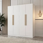FUFU&GAGA Freestanding Solid Wood Wardrobe Closet With Storage Shelves
