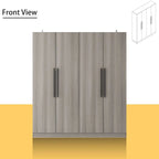 FUFU&GAGA Freestanding Solid Wood Wardrobe Closet With Storage Shelves