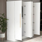 FUFU&GAGA Freestanding Solid Wood Wardrobe Closet With Storage Shelves