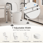 Loyoda Toilet Safety Rail, Adjustable Foldable Toilet Frame with Handles for Seniors 350 lb Weight Cap