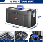 AIRAJ 3-in-1 Rolling Tool Box with Wheels Stackable Tool Chest Tool Storage Organizer Removable Trays 17 in 19 in 21 in Garage Workshop
