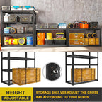 Heavy Duty Garage Shelving 2200 LBS 4 Tier Storage Shelves Adjustable Industrial Metal Wire Shelf Utility Rack,40" W X 20" D X 60" H
