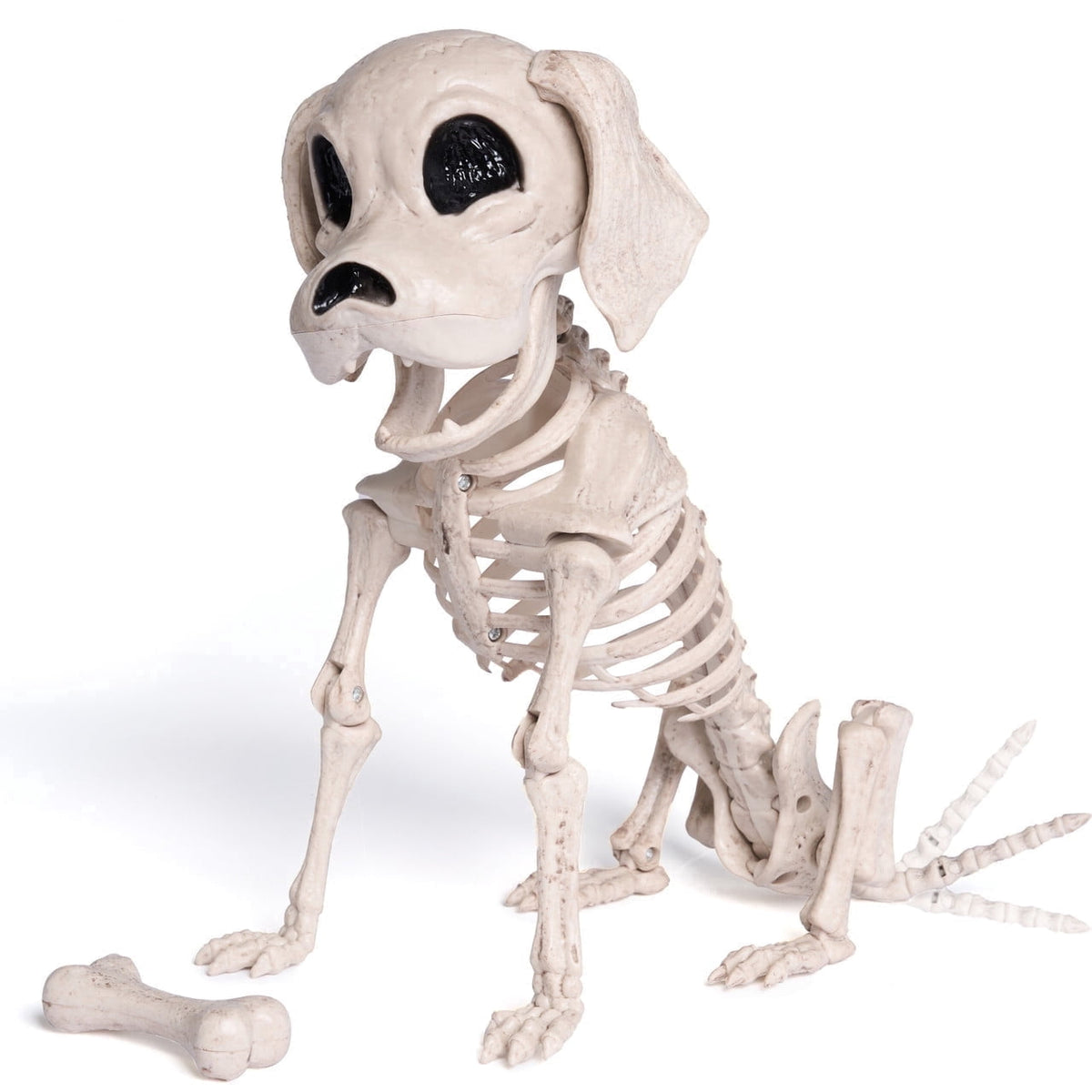Joyfy 9.8 Inch Halloween Skeleton Dog Skeleton Halloween Decor, Pose-N-Stay Plastic Skeleton Bones with Posable Joints for Hallowmas Decoration Outdoor Haunted House Party