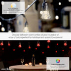 Atomi Smart WiFi Color String Lights, 24ft Waterproof LED - Alexa/Google Compatible