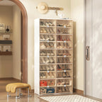 ANTBOX Stackable Plastic Shoe Storage Cabinet With Magnetic Clear Door, 10 Tiers 40 Pairs