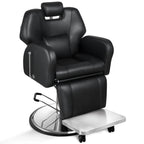 Baasha Reclining Barber Chair, 165 Degree, Heavy-Duty Steel Frame, Black