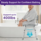 Kekoy Tub Transfer Bench for Bathtub and Showers, Adjustable Shower Bench, Bath Shower Chair Seat 400LBs for Elderly, Adults and Disabled