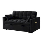 4-in-1 Velvet Pull-Out Sleeper Sofa Bed Loveseat With Reclining Backrest And 2 Side Pockets