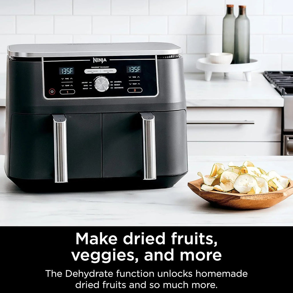 Ninja Foodi 10 QT 6-in-1 DualZone Smart XL Air Fryer, 2 Independent 5 QT Baskets, Grey - DZ550