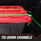 6 pack) Hyper Tough 27 Gallon Snap Lid Storage Bin, Black Base and Red Lid, Heavy-Duty Plastic Container