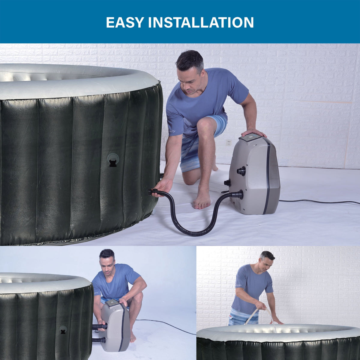 Avenli Oasis 2-3 Person Inflatable Hot Tub Spa with Cover, 105 Water Jets, Heats up to 104°F, 181 gal Capacity