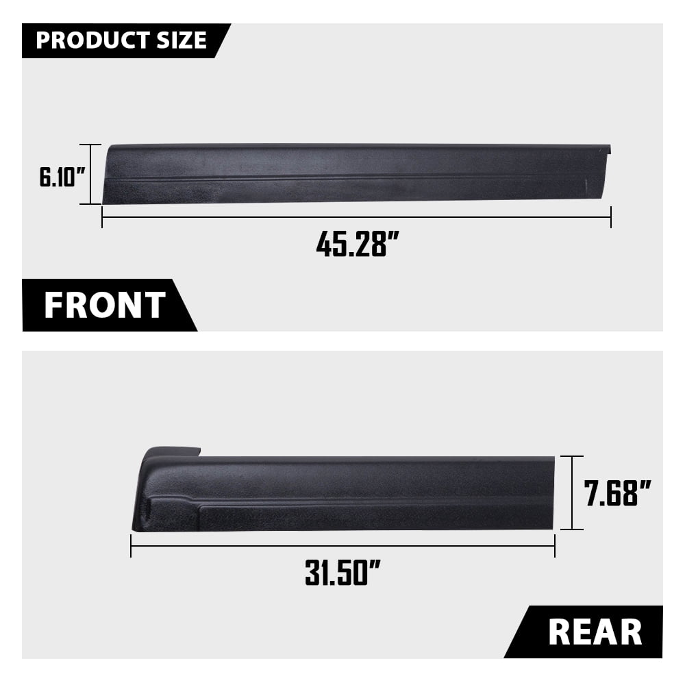 Black Trail Armor Rocker Panel Guard Cover Fit for 1999-2006 Chevy Silverado GMC Sierra