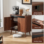Satifur Sideboard Buffet Cabinet 31.5" Storage Cabinet with Handless Doors, Adjustable Shelves for Kitchen, Living Room, Hallway, Entryway