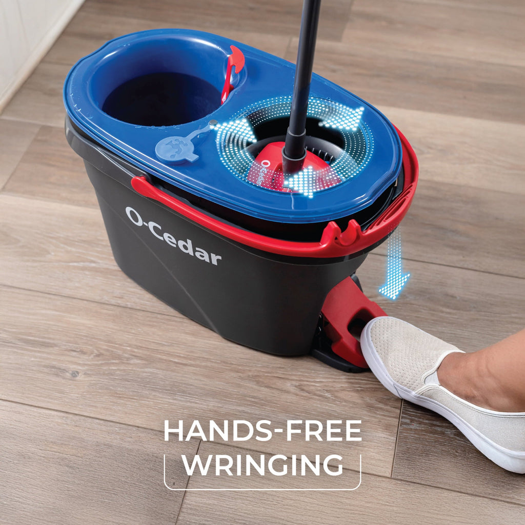 O-Cedar RinseClean Microfiber Spin Mop & Bucket Set with Clean Water Tank